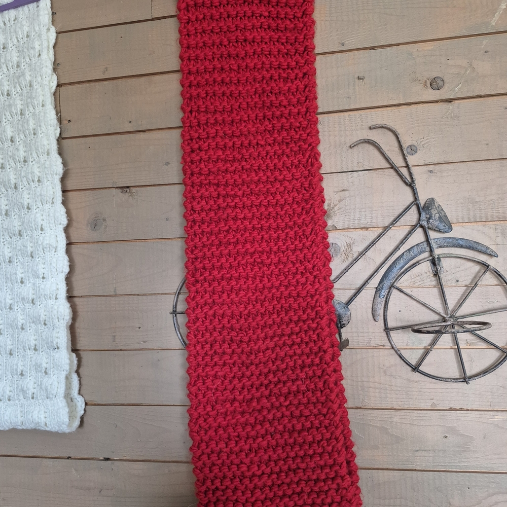 Handmade Red Knit Scarf